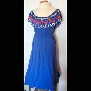 Asos off shoulder embroidered dress